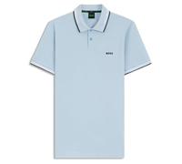 BOSS Green Slim Fit Poloshirt aus reiner Baumwolle Modell 'PAUL' in Aqua, Größe M