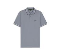 Poloshirt BOSS GREEN "Paul", Herren, Gr. XXL, dunkelgrau026, Jersey, Obermaterial: 92% Baumwolle, 8% Elasthan, casual, slim fit, hoch geschlossener Ausschnitt, Kurzarm eingesetzt Bündchen kontrastfarb