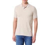 Poloshirt BOSS GREEN "Paul", Herren, Gr. L, beige (light beige274), Jersey, Obermaterial: 92% Baumwolle, 8% Elasthan, slim fit, hoch geschlossener Ausschnitt, eingesetzt Bündchen kontrastfarben, Shirt