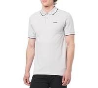 Poloshirt BOSS GREEN "Paul", Herren, Gr. XXL, light, pastel grau053, Jersey, Obermaterial: 92% Baumwolle, 8% Elasthan, slim fit, hoch geschlossener Ausschnitt, eingesetzt Bündchen kontrastfarben, Shir