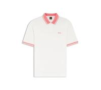 BOSS Poloshirt aus Baumwoll-Jersey mit Streifen-Einfassungen - Style Pe_Blocks, 50561815 Weiß S