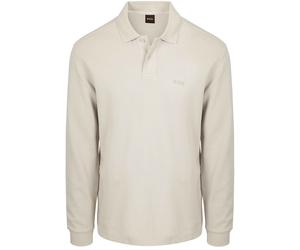 BOSS Petempestolong Long Sleeve Polo Ecru - Größe M Beige M