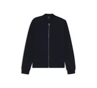 BOSS Piqué-Sweatshirt aus Baumwoll-Mix mit Leinen und Reißverschluss - Style H-Skiles 60, 50536766 Dunkelblau XL