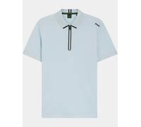 BOSS Poloshirt mit Troyerkragen und Waffel-Jacquard - Style PL_Terrace Zip, 50559328 Hellblau M