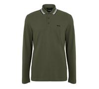 Langarm-Poloshirt BOSS GREEN "Plisy", Herren, Gr. XXL, schwarz beige257, Jersey, Obermaterial: 100% Baumwolle, regular fit hüftlang, V-Ausschnitt, eingesetzt normaler Saum, Shirts (57806364-XXL) schwa