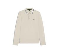 Langarm-Poloshirt BOSS GREEN "Plisy", Herren, Gr. XXL, open weiß133, Jersey, Obermaterial: 100% Baumwolle, unifarben, casual, regular fit hüftlang, V-Ausschnitt, Langarm eingesetzt normaler Saum, Shir