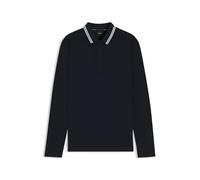 BOSS Poloshirt aus Baumwoll-Piqué mit Kontrast-Logo - Style Plisy, 50536609 Dunkelblau S