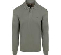 BOSS Herren Poloshirt PETEMPESTOLONG Regular Fit Langarm, anthrazit, Gr. XXXL