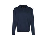 Polokragenpullover BOSS ORANGE "Asac", Herren, Gr. XXL, open blau464, Strick, Obermaterial: 85% Baumwolle, 15% Kapok, regular fit hüftlang, V-Ausschnitt, Bündchen, Pullover Polokragenpullover, mit Log