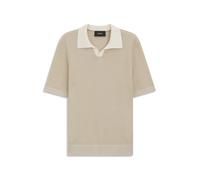 BOSS Polo-Pullover aus Baumwolle und Seide mit Johnny-Kragen - Style L-Lanoso, 50565533 Hellbeige XXXL