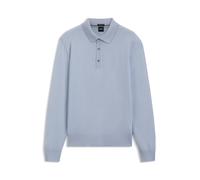 BOSS Polo-Pullover aus Merinowolle - Style H-Lancione, 50565503 Hellblau XL