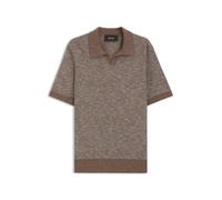 BOSS Polo-Pullover mit Johnny-Kragen aus Woll-Mix mit Seide und Baumwolle - Style L-Lago, 50568930 Braun L