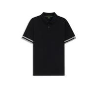 BOSS Slim-Fit Poloshirt aus Baumwolle mit gestreiften Ärmelbündchen - Style Polo Zone, 50544448 Schwarz XXL