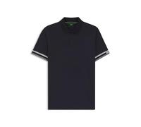 Poloshirt BOSS GREEN "Polo Zone", Herren, Gr. XXL, blau (dunkelblau402), Jersey, Obermaterial: 100% Baumwolle, unifarben, casual, slim fit hüftlang, Kurzarm Bündchen, Shirts, mit Piqué-Streifen und ei