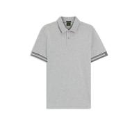 BOSS Slim-Fit Poloshirt aus Baumwolle mit gestreiften Ärmelbündchen - Style Polo Zone, 50544448 Hellgrau XXXL