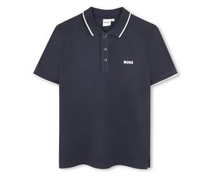 BOSS - POLOHEMD MIT KURZEN ARMELN Blau 100% Baumwolle 8JAHRE