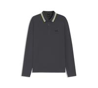 BOSS Longsleeve-Poloshirt aus Baumwoll-Piqué - Style Plisy, 50536609 Dunkelgrau S