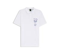 BOSS Poloshirt aus Baumwolle in Mesh-Optik mit gesticktem Artwork - Style PL_Member Mesh, 50559753 Weiß M