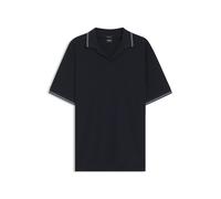 BOSS Poloshirt aus Baumwolle-Leinen mit Johnny-Kragen - Style H-Pye 235, 50559173 Dunkelblau L