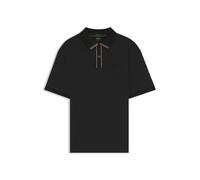 BOSS Poloshirt aus Interlock-Baumwolle mit gestreiften Details - Style PL_Cord Paddy, 50570008 Schwarz S