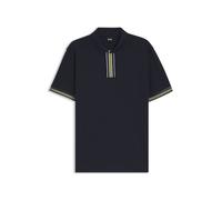BOSS Poloshirt aus Interlock-Baumwolle mit Kontrast-Details - Style Parlay 185, 50486186 Dunkelblau XXXL
