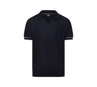 BOSS Kurzärmeliger Strick-Polo-Pullover aus Baumwoll-Mix mit Johnny-Kragen - Style H-Jianluca, 50537654 Dunkelblau M