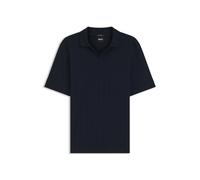 BOSS Poloshirt mit Johnny-Kragen aus Baumwoll-Jacquard - Style C-Ponti 118, 50565176 Dunkelblau XL