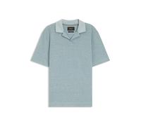 BOSS Poloshirt mit Johnny-Kragen aus Baumwolle, Leinen und Seide - Style L-Palma 133, 50559063 Hellblau XL