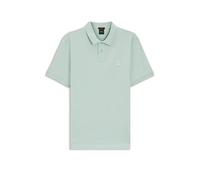 Poloshirt BOSS ORANGE "Passenger", Herren, Gr. L, blau (446_turquoise, aqua), Jersey, Obermaterial: 95% Baumwolle, 5% Elasthan, unifarben, Basic hüftbedeckend, hoch geschlossener Ausschnitt, eng Bündc