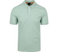 Poloshirt BOSS ORANGE "Passenger", Herren, Gr. L, blau (446_turquoise, aqua), Jersey, Obermaterial: 95% Baumwolle, 5% Elasthan, unifarben, Basic hüftbedeckend, hoch geschlossener Ausschnitt, eng Bündc