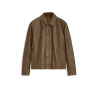 BOSS Porsche x BOSS Lederjacke mit verdecktem magnetischem Druckknopf - Style LH_PS Icons70 ST, 50569177 Braun L