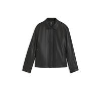BOSS Porsche x BOSS Lederjacke mit verdecktem magnetischem Druckknopf - Style LH_PS Icons70 ST, 50569177 Schwarz M