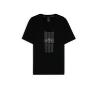 BOSS Porsche x BOSS T-Shirt aus merzerisierter Baumwolle mit reflektierendem Grafik-Print - Style TS_PS Spirit70 Grx, 50559811 Schwarz S
