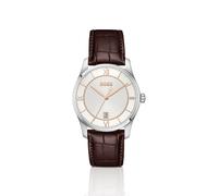 BOSS Principle Prestige-Uhr mit silberweißem strukturiertem Zifferblatt - Style PRINCIPLE, 58858230 Dunkelbraun ONESI