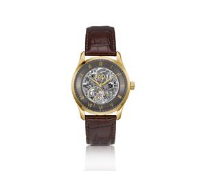 BOSS PRINCIPLE SKELETON Goldfarbene Automatikuhr mit sichtbarem Uhrwerk - Style PRINCIPLE SKELETON, 58244941 Braun ONESI