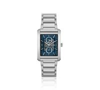 BOSS PRINCIPLE Uhr mit Gliederarmband und skelettiertem, blauem Zifferblatt mit Struktur - Style PRINCIPLE DRESS MULTI, 58733288 Silberfarben ONESI