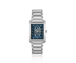 BOSS PRINCIPLE Uhr mit Gliederarmband und skelettiertem, blauem Zifferblatt mit Struktur - Style PRINCIPLE DRESS MULTI, 58733288 Silberfarben ONESI