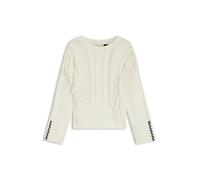 BOSS Pullover aus Baumwoll-Mix mit Flechtmuster und Fransen - Style C_Fitto, 50543949 Natur L