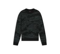 BOSS Pullover aus Baumwoll-Mix mit grafischem Jacquard-Muster - Style Andscape, 50556621 Dunkelgrau S