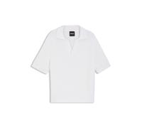 BOSS Pullover aus Baumwoll-Mix mit Johnny-Kragen - Style C-Nil, 50560495 Weiß XL