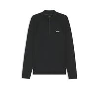 BOSS Pullover aus Baumwoll-Mix mit kurzem Reißverschluss und Bodymapping - Style K_Momentum-Lite MN, 50541945 Schwarz XXL