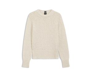BOSS Pullover aus Baumwoll-Mix mit strukturierter Strickstruktur - Style Fibiscus, 50561362 Hellbeige XS