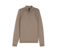 BOSS Pullover aus Baumwoll-Mix mit Troyerkragen - Style KN_Momentum-Lite MZ, 50558352 Hellbraun XXXL