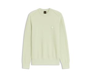 BOSS Pullover aus Baumwoll-Piqué mit Logo-Patch - Style Anion_S, 50527584 Hellgrün XXXL