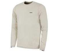 Strickpullover BOSS GREEN, Herren, Gr. L, light beige272, Strick, Obermaterial: 100% Baumwolle, regular fit normal, Rundhals, Bündchen, Pullover Strickpullover, Rundhalsausschnitt, Regular Fit, Logo-P