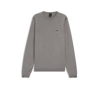 BOSS Pullover aus Baumwolle mit Kontrast-Logo - Style KN_Ever-X CN, 50556145 Grau L