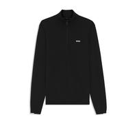 BOSS Pullover aus Baumwolle mit kurzem Reißverschluss - Style KN_Ever-X QZ, 50556146 Schwarz S