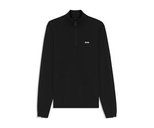 BOSS Pullover aus Baumwolle mit kurzem Reißverschluss - Style KN_Ever-X QZ, 50556146 Schwarz XXL