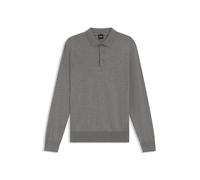 BOSS Pullover aus Baumwolle mit Polokragen - Style Gemello-P, 50506025 Grau S