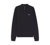 BOSS Pullover aus Baumwolle mit Troyerkragen und Kontrast-Logo - Style KN_Ever-X PL, 50551688 Dunkelblau XXXL